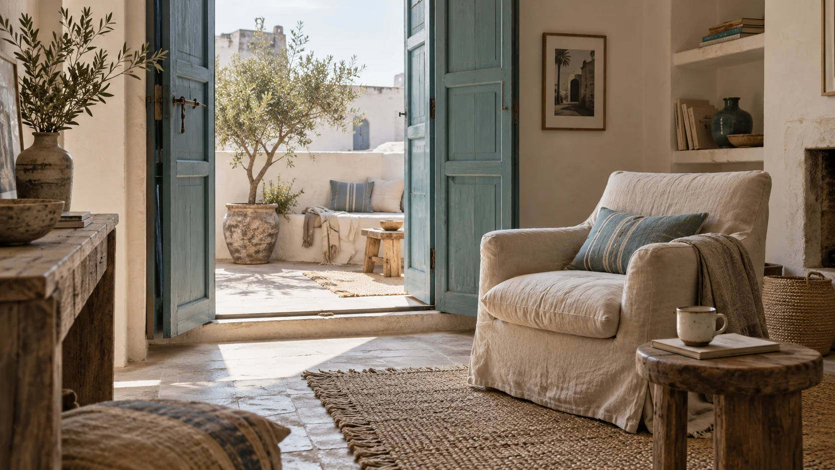 Fictional scene illustrating a second home in Essaouira